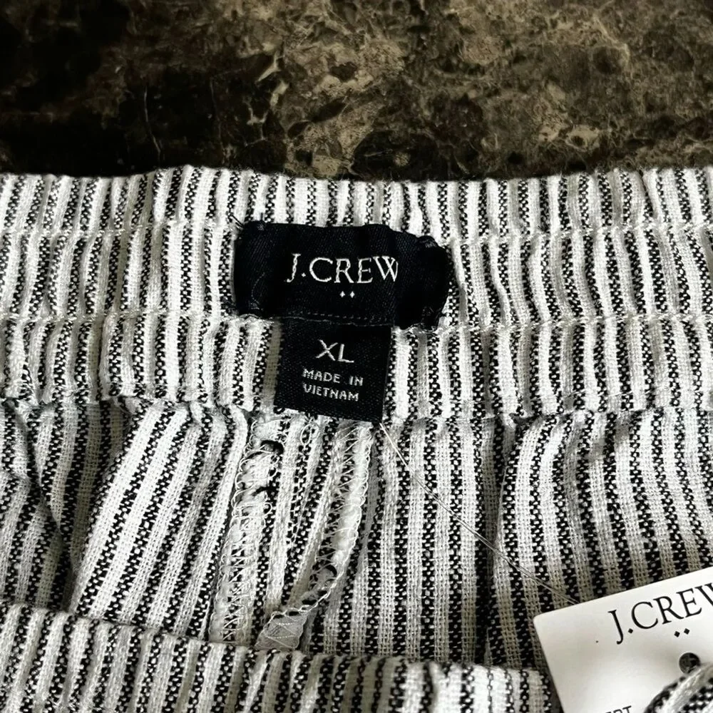J Crew Women's Striped Linen Blend Drawstring Short 4.5
